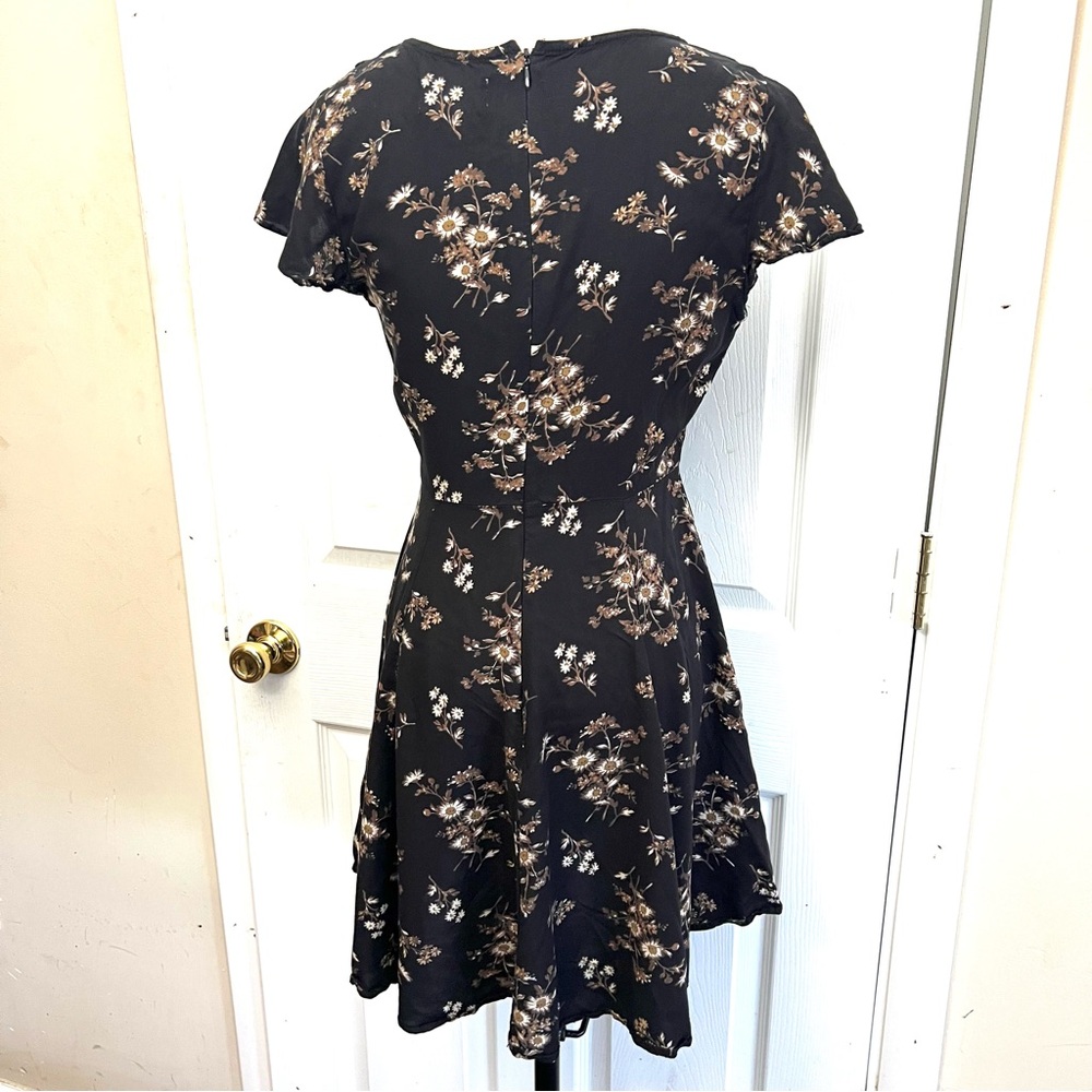 Denim & Supply Ralph Lauren Black Floral Mini Dress Size 6 - Picture 4 of 6